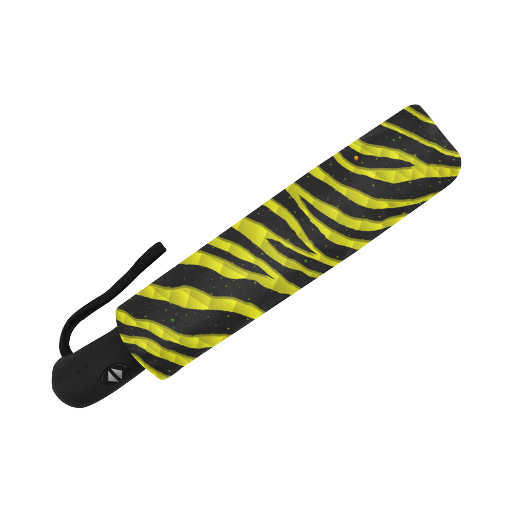 Ripped SpaceTime Stripes - Yellow Auto-Foldable Umbrella (Model U04)