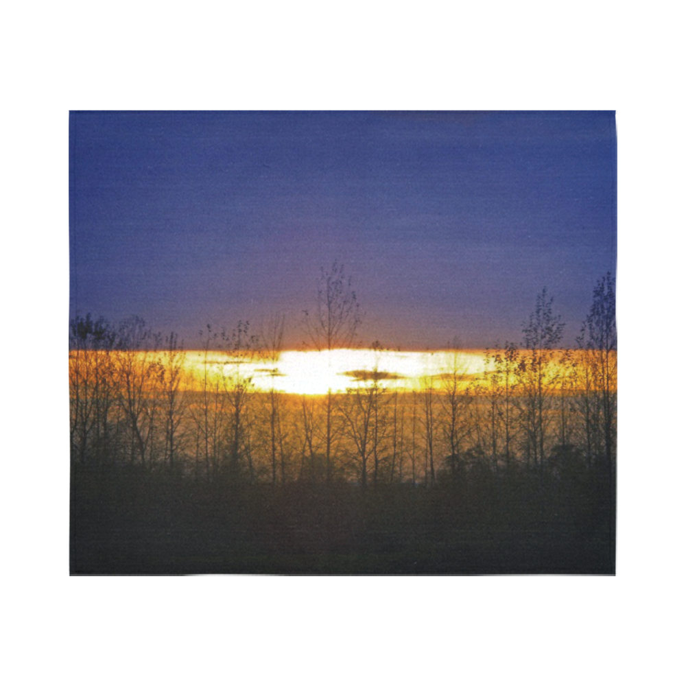 sunset in trees Cotton Linen Wall Tapestry 60"x 51"