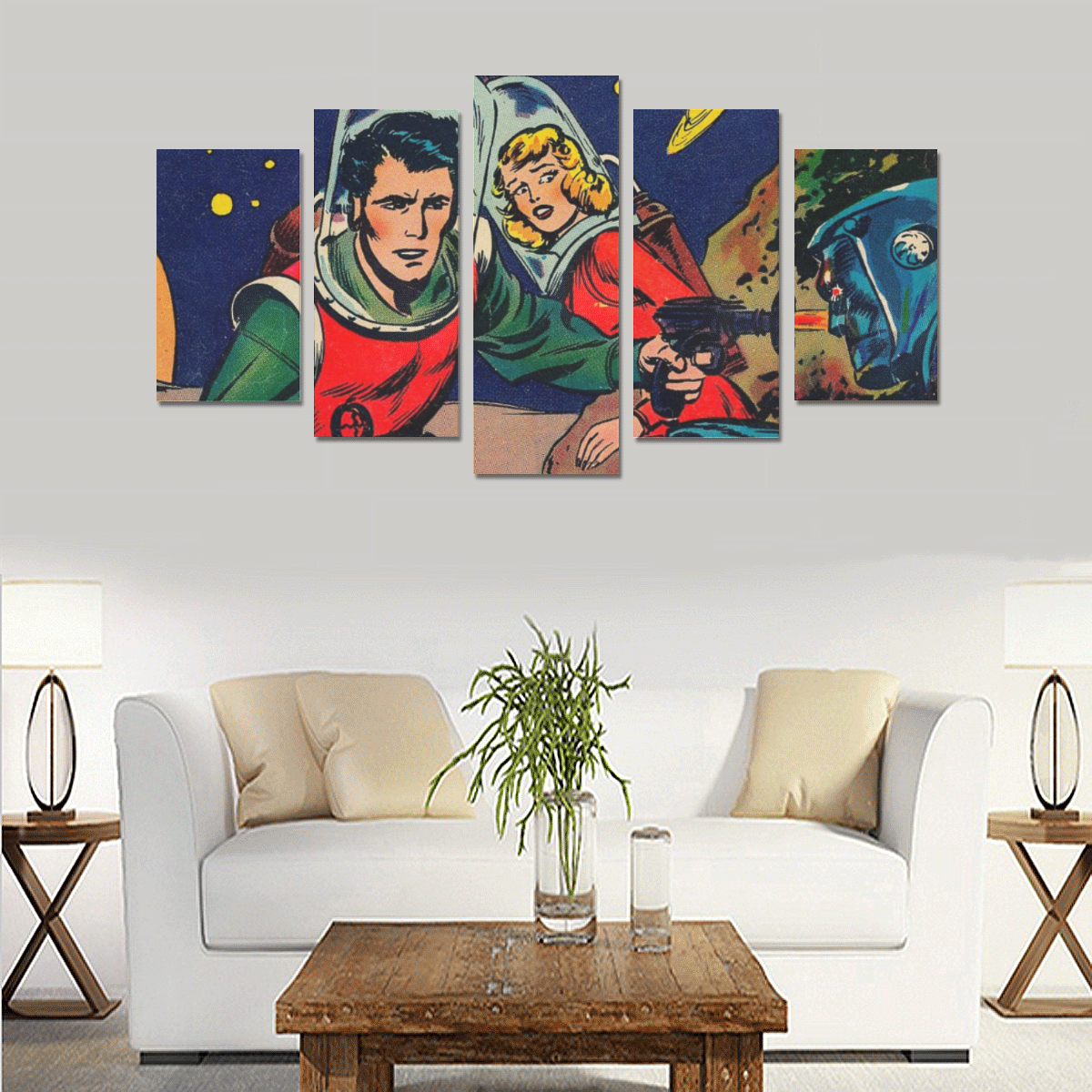 Battle in Space Canvas Print Sets A (No Frame)