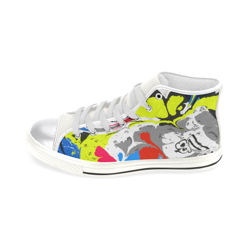 Colorful distorted shapes2 Women's Classic High Top Canvas Shoes (Model 017)