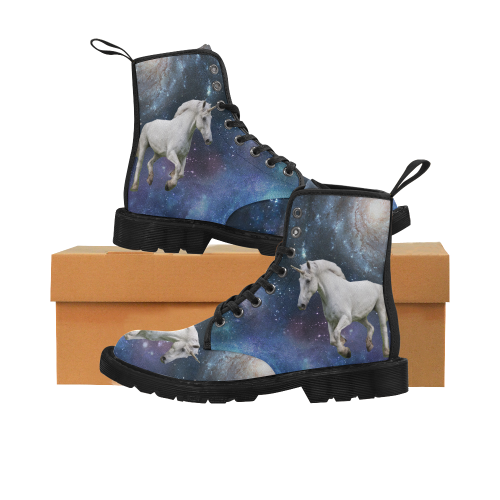 Unicorn and Space Martin Boots for Men (Black) (Model 1203H)