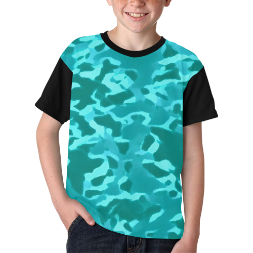 CAMOUFLAGE DUAL BLUE Kids' All Over Print T-shirt (Model T65)