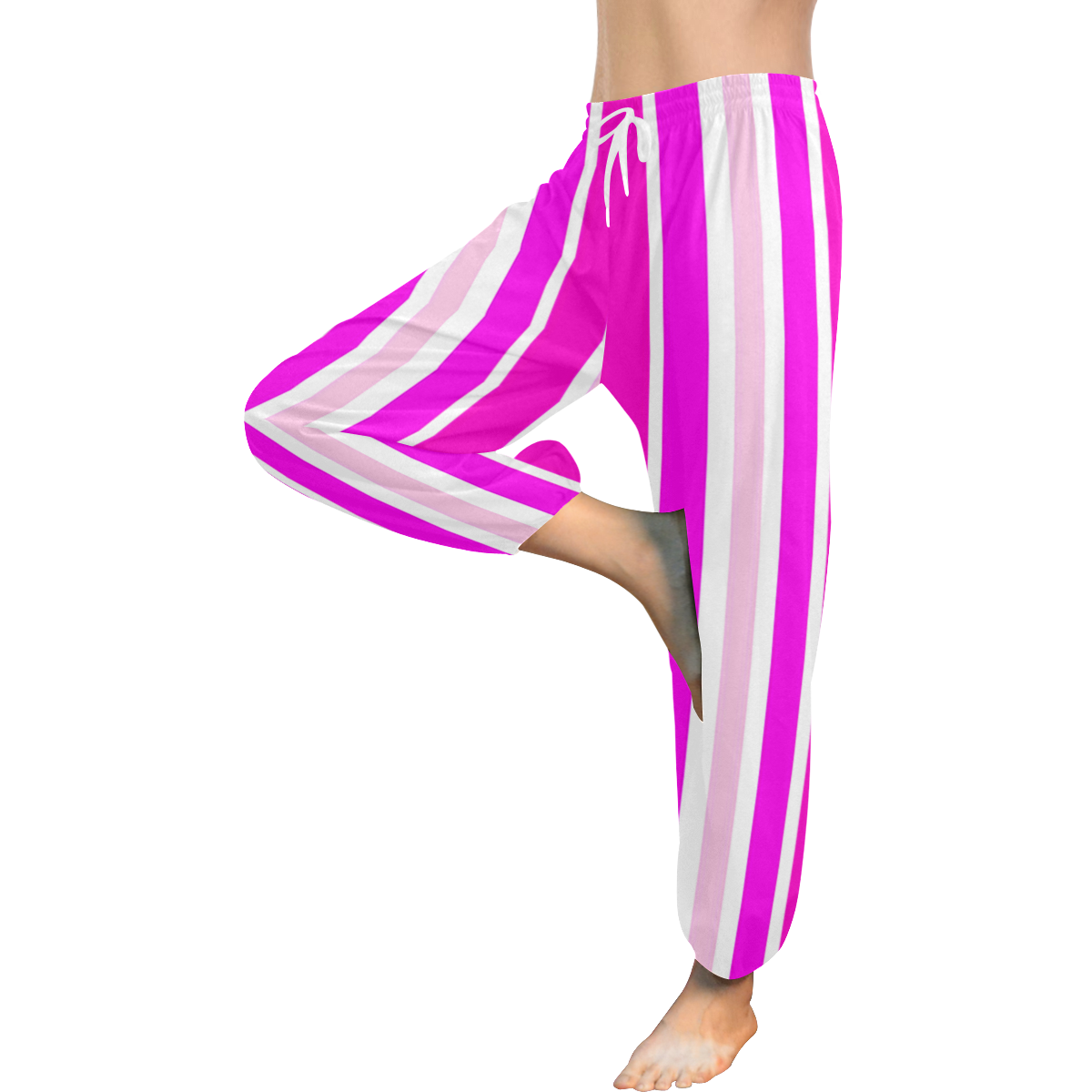 Summer Pinks Stripes Women's All Over Print Harem Pants (Model L18)