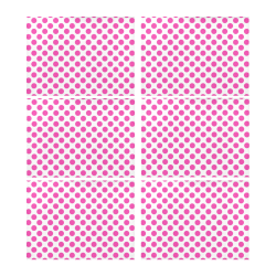 Pink Polka Dots on White Placemat 14’’ x 19’’ (Six Pieces)