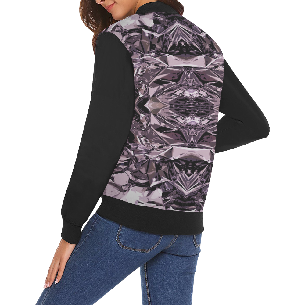 deep space pink All Over Print Bomber Jacket for Women (Model H19)
