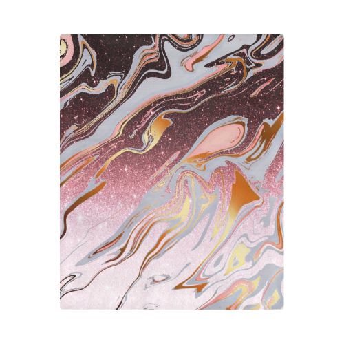 Rose gold glitter marble Duvet Cover 86"x70" ( All-over-print)