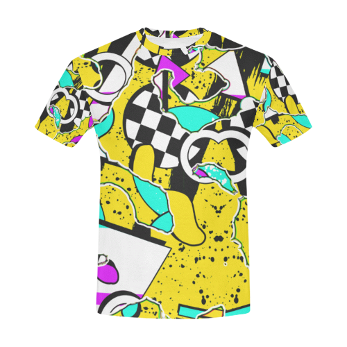 Shapes on a yellow background All Over Print T-Shirt for Men (USA Size) (Model T40)