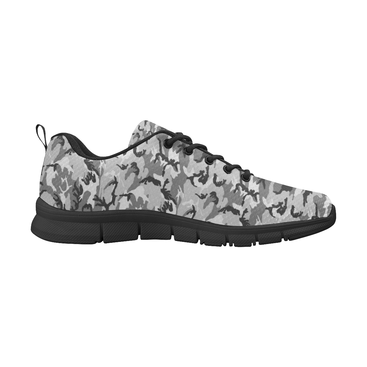Woodland Urban City Black/Gray Camouflage Women's Breathable Running Shoes/Large (Model 055)