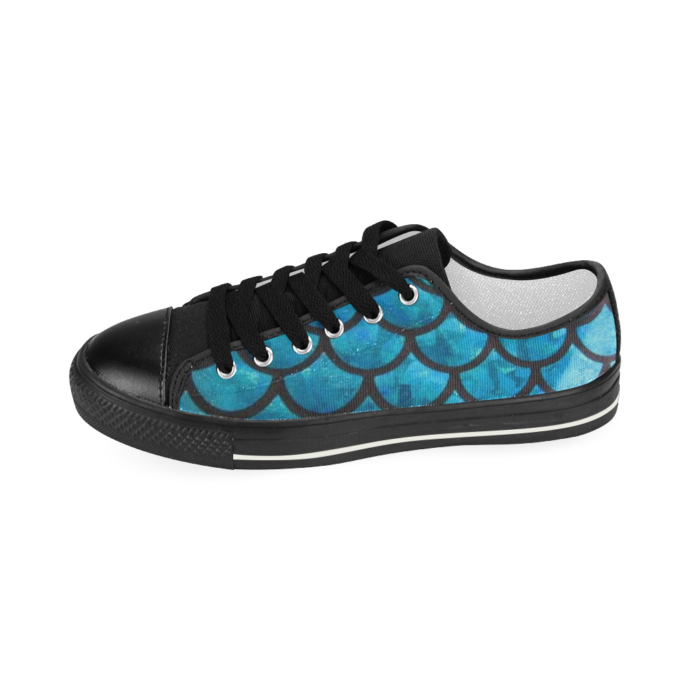 Mermaid blue Women's Classic Canvas Shoes (Model 018)