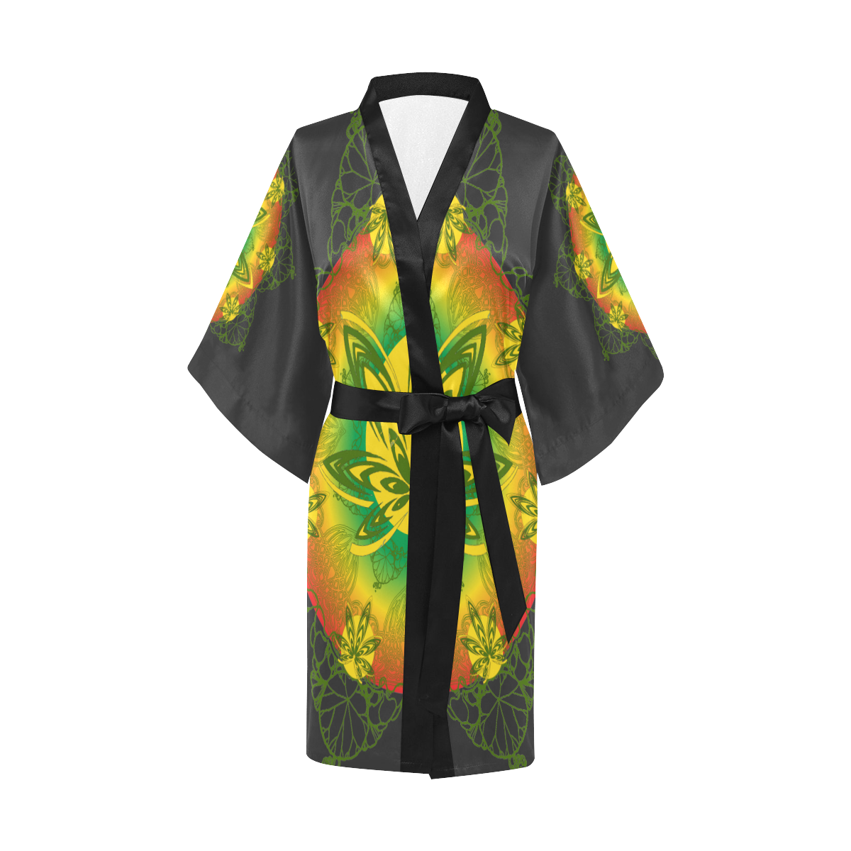 rasta nouveau black Kimono Robe