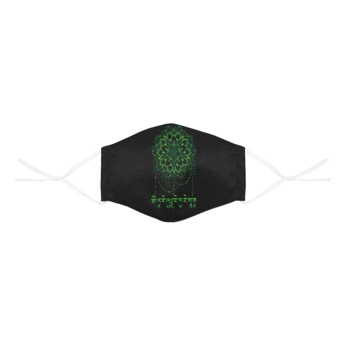 Mandala with Green Tara Mantra 3D Mouth Mask with Drawstring (Pack of 10) (Model M04)
