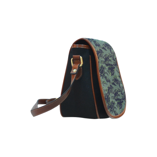 Jungle Tiger Stripe Green Camouflage Saddle Bag/Small (Model 1649)(Flap Customization)