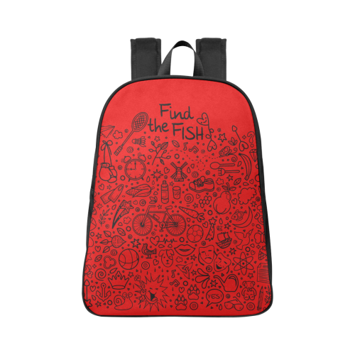 Picture Search Riddle - Find The Fish 1 Fabric School Backpack (Model 1682) (Large)