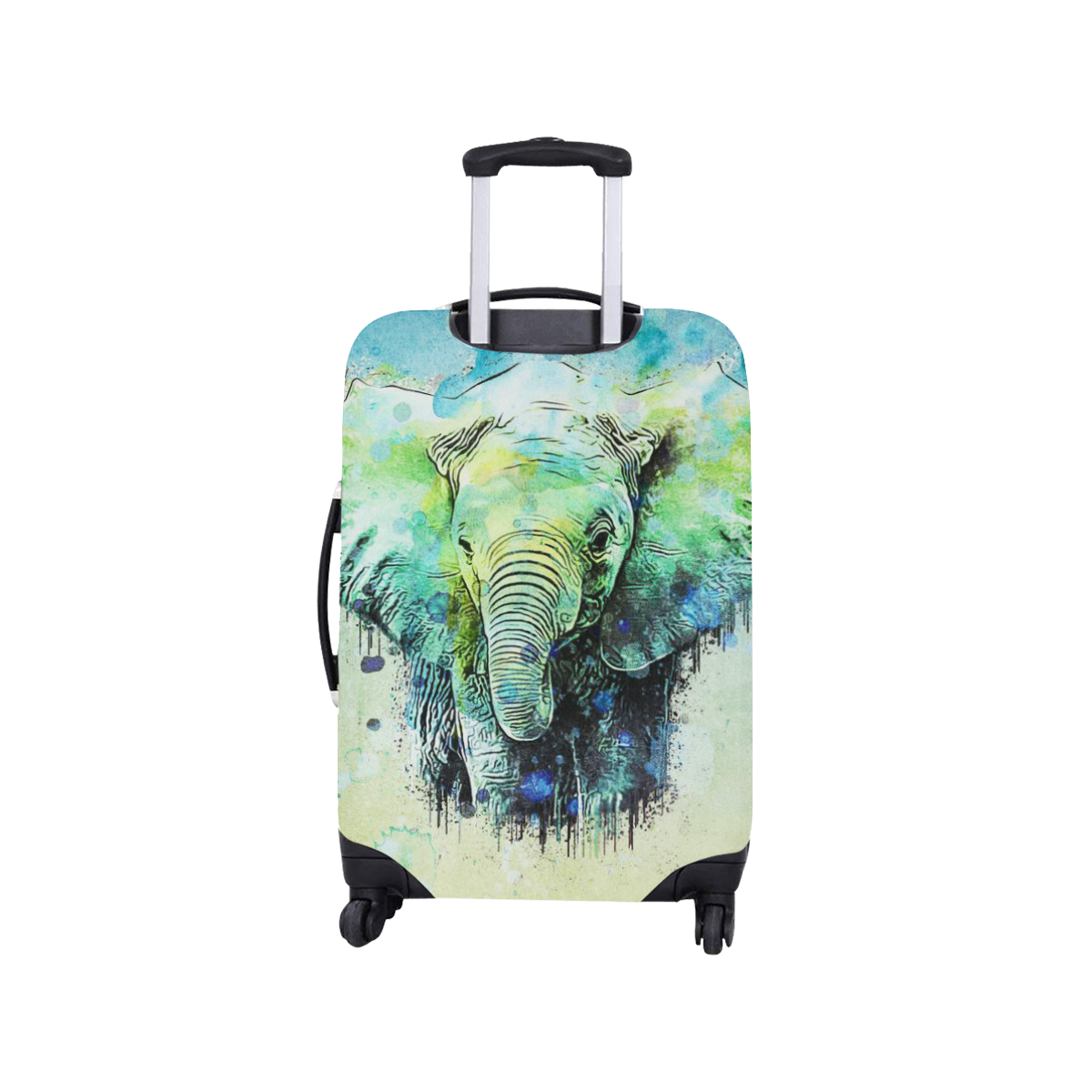 watercolor elephant Luggage Cover/Small 18"-21"