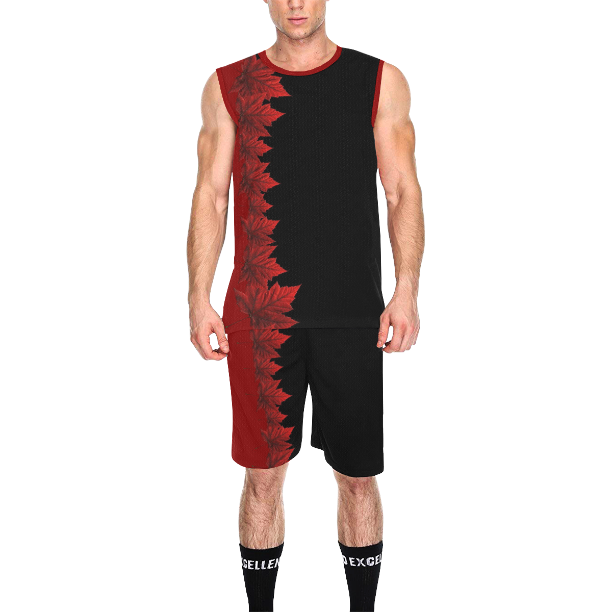 Canada Maple Leaf Basketball Uniforms All Over Print Basketball Uniform