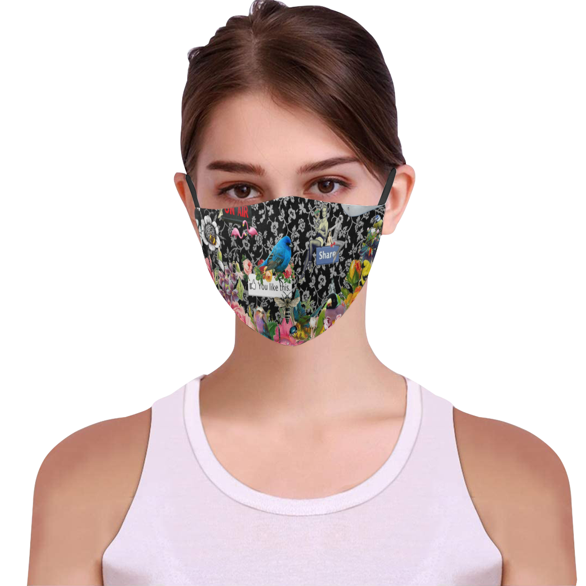 One Kiss 3D Mouth Mask with Drawstring (Pack of 3) (Model M04)