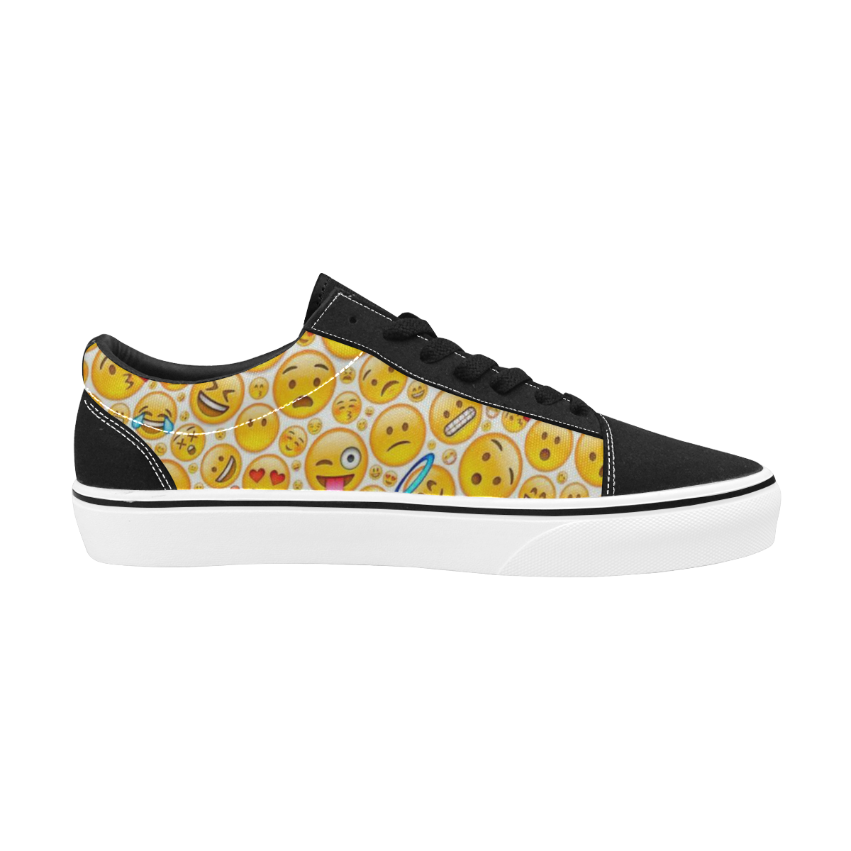 skate emoji Men's Low Top Skateboarding Shoes (Model E001-2)