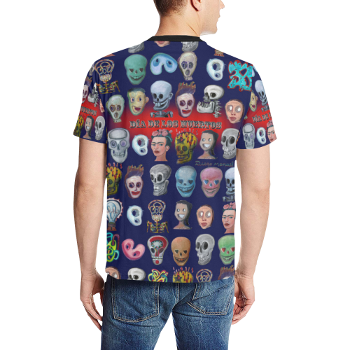 dia-de-los-muertos Men's All Over Print T-Shirt (Solid Color Neck) (Model T63)