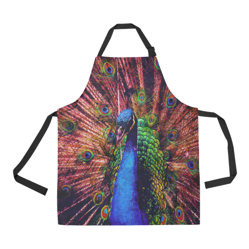 Impressionist Peacock All Over Print Apron