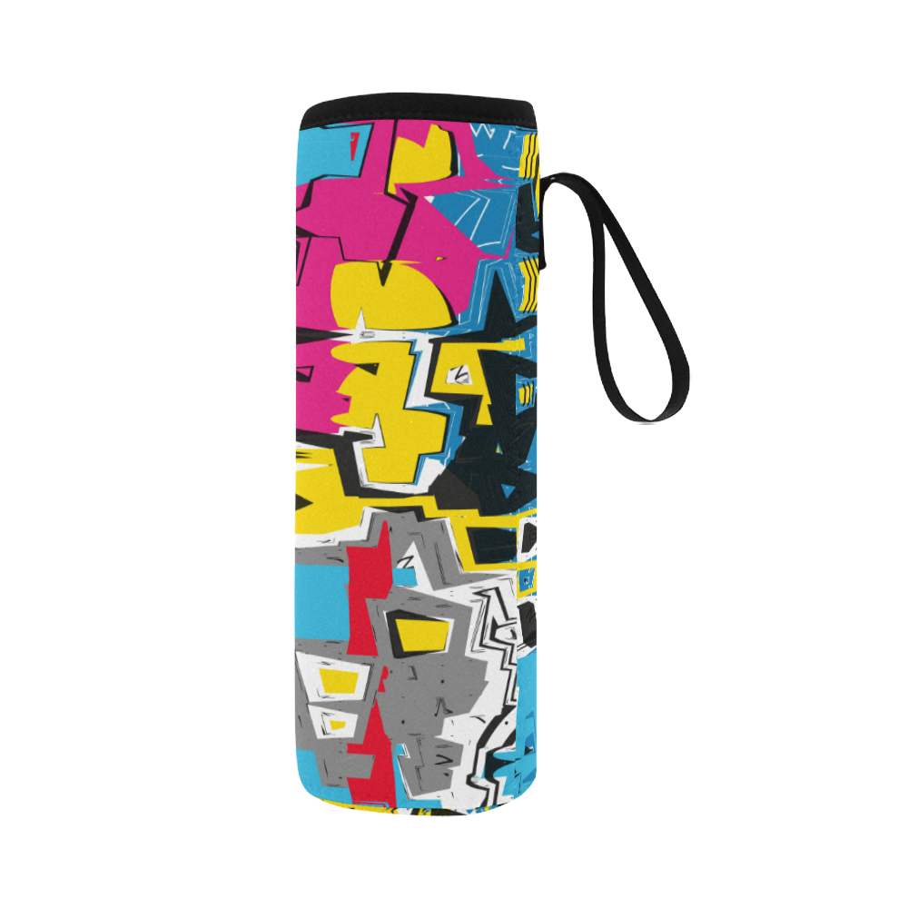 Distorted shapes Neoprene Water Bottle Pouch/Large