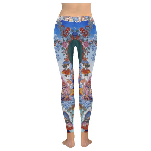 Four Heavenly Kings, by Ivan Venerucci Italian Style Women's Low Rise Leggings (Invisible Stitch) (Model L05)