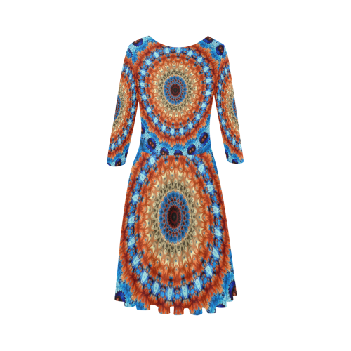 Kaleidoscope Elbow Sleeve Ice Skater Dress (D20)