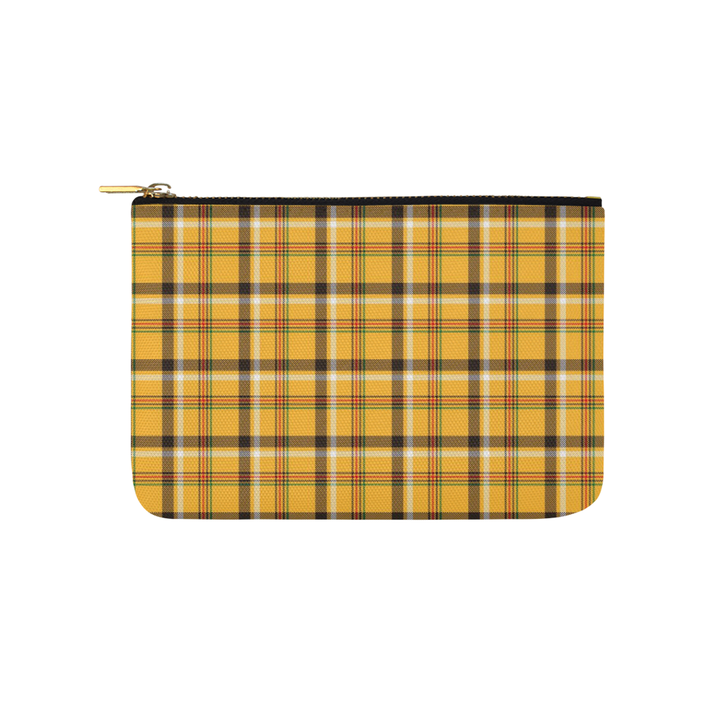 Yellow Tartan (Plaid) Carry-All Pouch 9.5''x6''