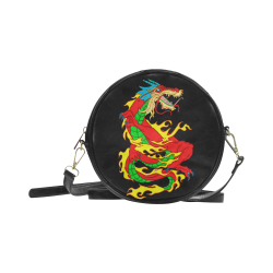 Red Chinese Dragon Round Sling Bag (Model 1647)