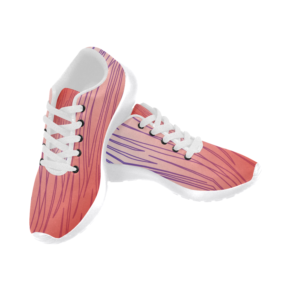 Shoes with design lines pink,  red Women's Running Shoes/Large Size (Model 020)