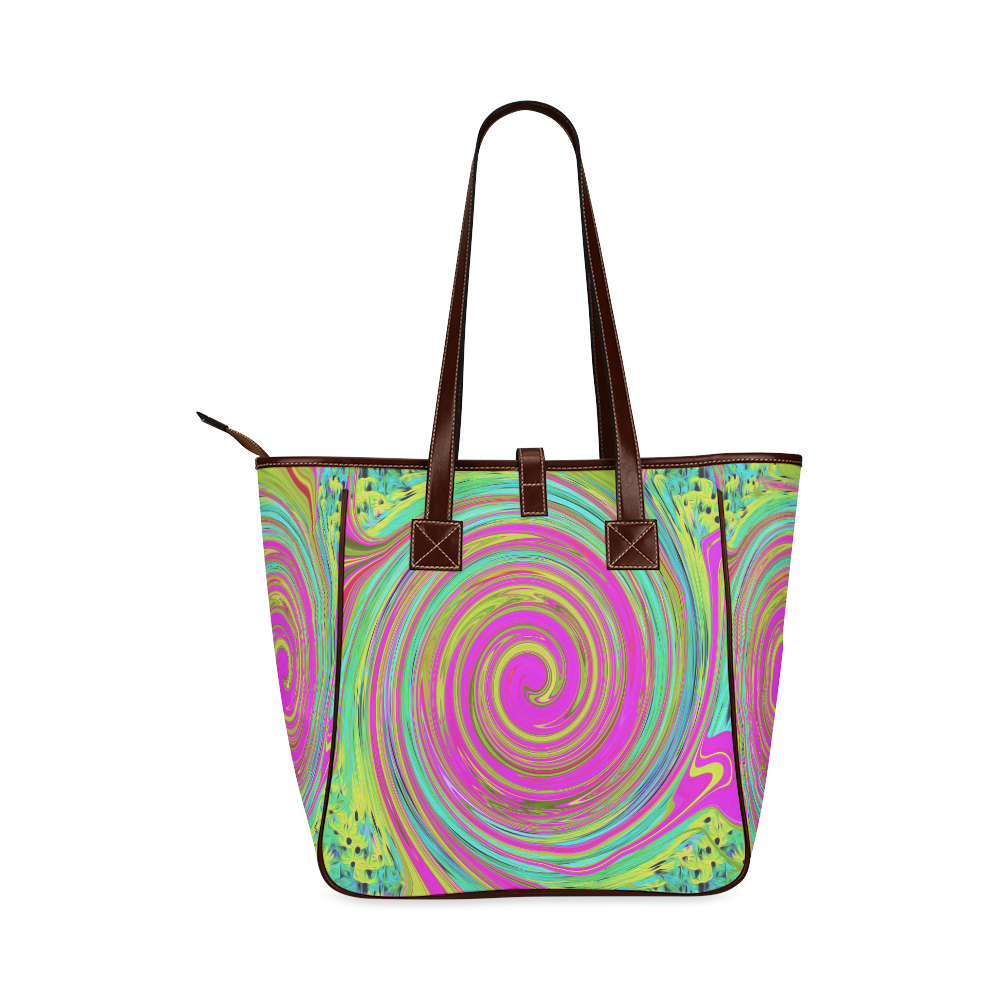 Groovy Abstract Pink Swirl Classic Tote Bag (Model 1644)