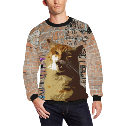 Street cat All Over Print Crewneck Sweatshirt for Men (Model H18)