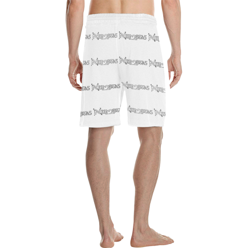 NUMBERS Collection White Men's All Over Print Casual Shorts (Model L23)
