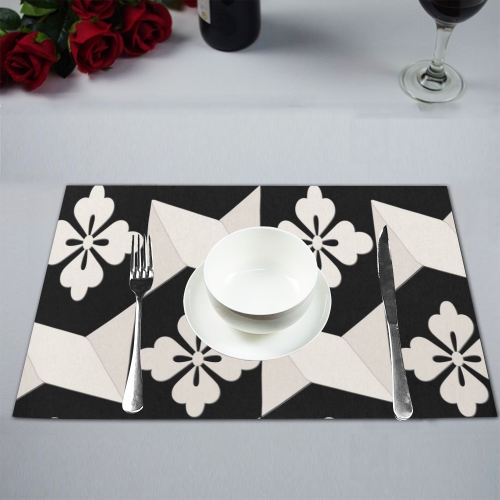 Black White Tiles Placemat 12’’ x 18’’ (Set of 4)