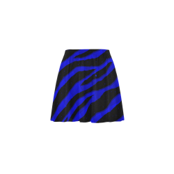 Ripped SpaceTime Stripes - Blue Mini Skating Skirt (Model D36)