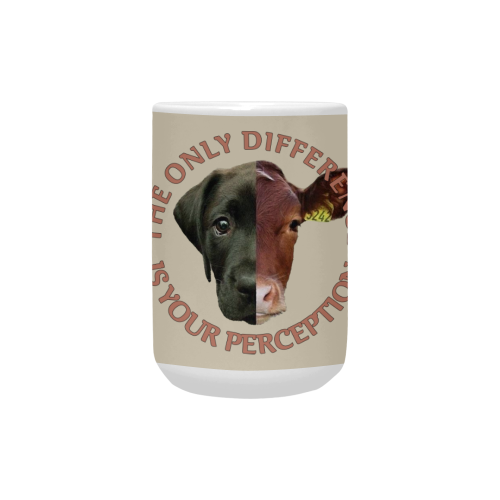 Vegan Cow and Dog Design with Slogan Custom Ceramic Mug (15OZ)