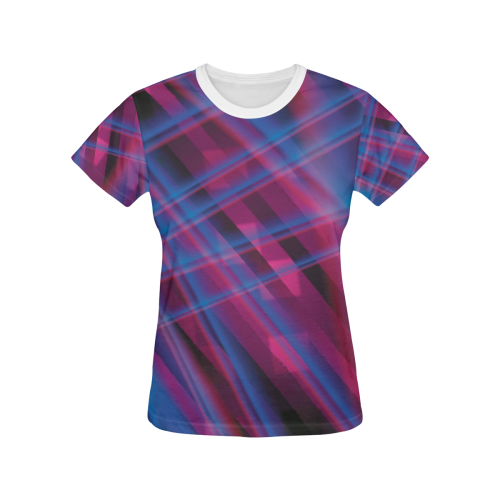 boldnbrightlines.all-over-print Ladies T-Shirt All Over Print T-shirt for Women/Large Size (USA Size) (Model T40)