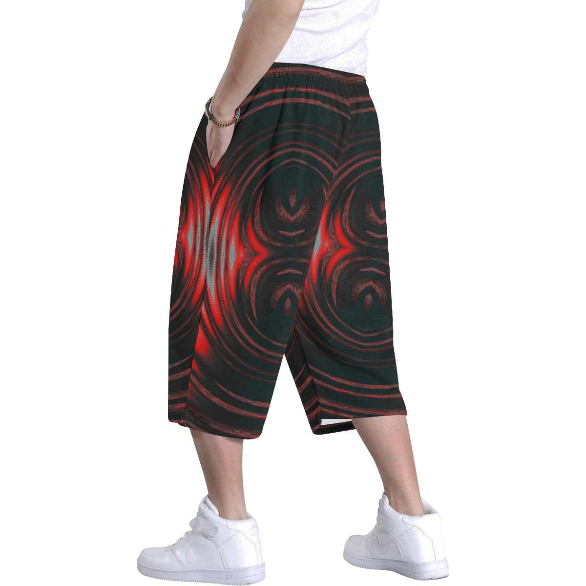 5000TRYtwo2 106 dEEP mONSTER  8 25 A sml Men's All Over Print Baggy Shorts (Model L37)