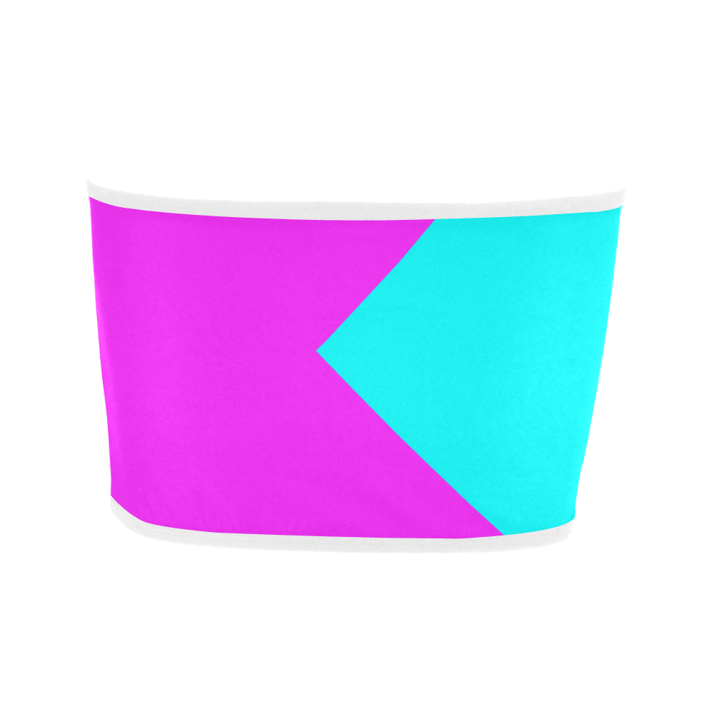 Bright Neon Blue / Pink Bandeau Top