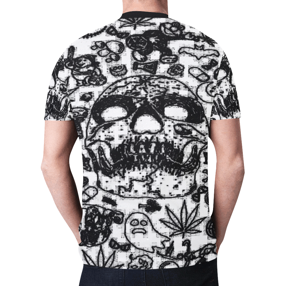 Woke Skulls 8-Bit Festival New All Over Print T-shirt for Men (Model T45)