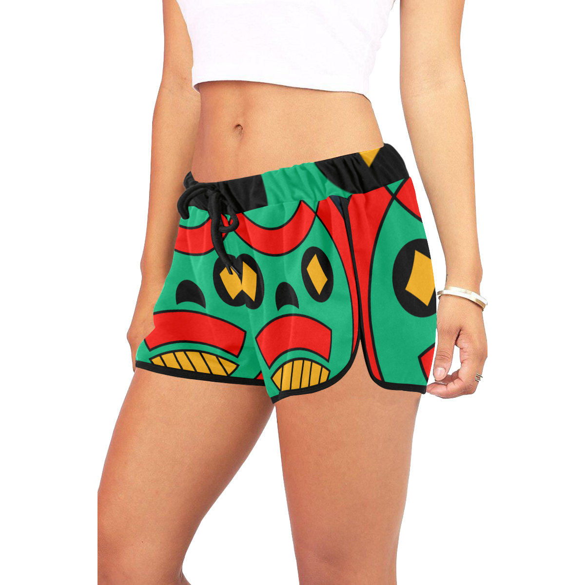 African Scary Tribal Women's All Over Print Relaxed Shorts (Model L19)