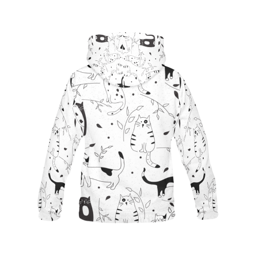 black cats white cats All Over Print Hoodie for Women (USA Size) (Model H13)