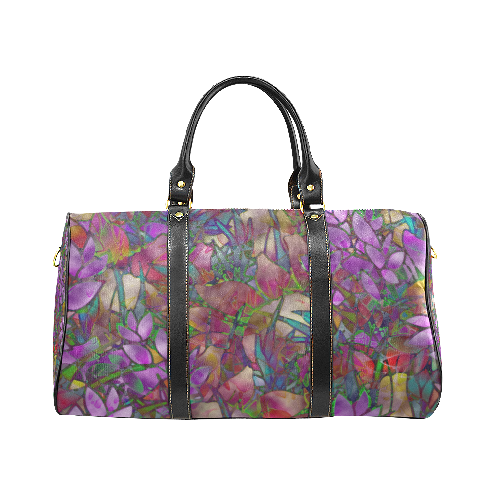 Floral Abstract Stained Glass G175 New Waterproof Travel Bag/Small (Model 1639)