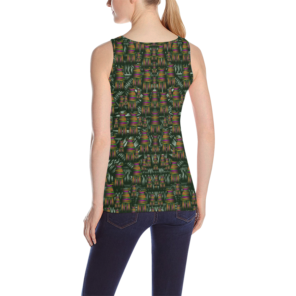 Love my leggings and top ornate pop art`s collage All Over Print Tank Top for Women (Model T43)