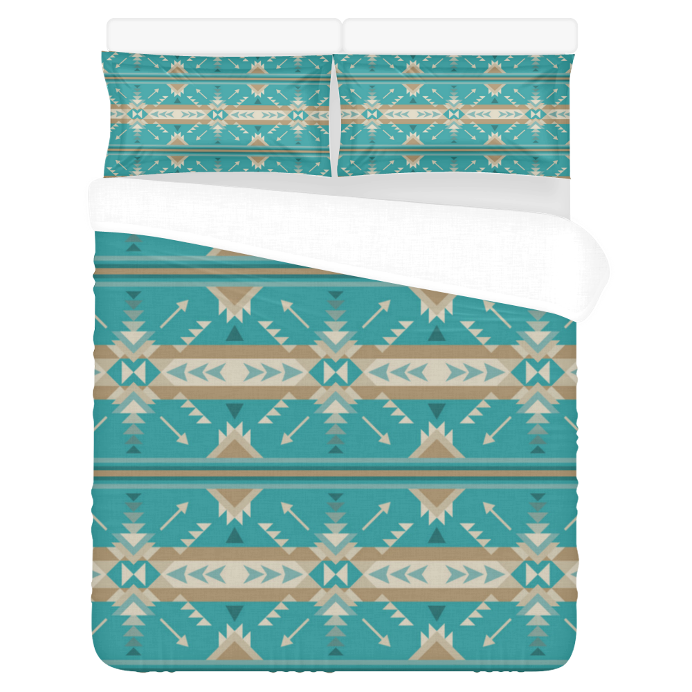 Green Aztec 3-Piece Bedding Set