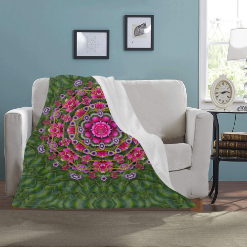 fantasy floral wreath in the green summer  leaves Ultra-Soft Micro Fleece Blanket 30''x40''