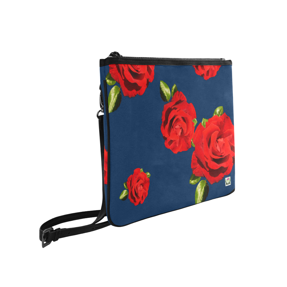 Fairlings Delight's Floral Luxury Collection- Red Rose Slim Clutch Bag 53086a15 Slim Clutch Bag (Model 1668)