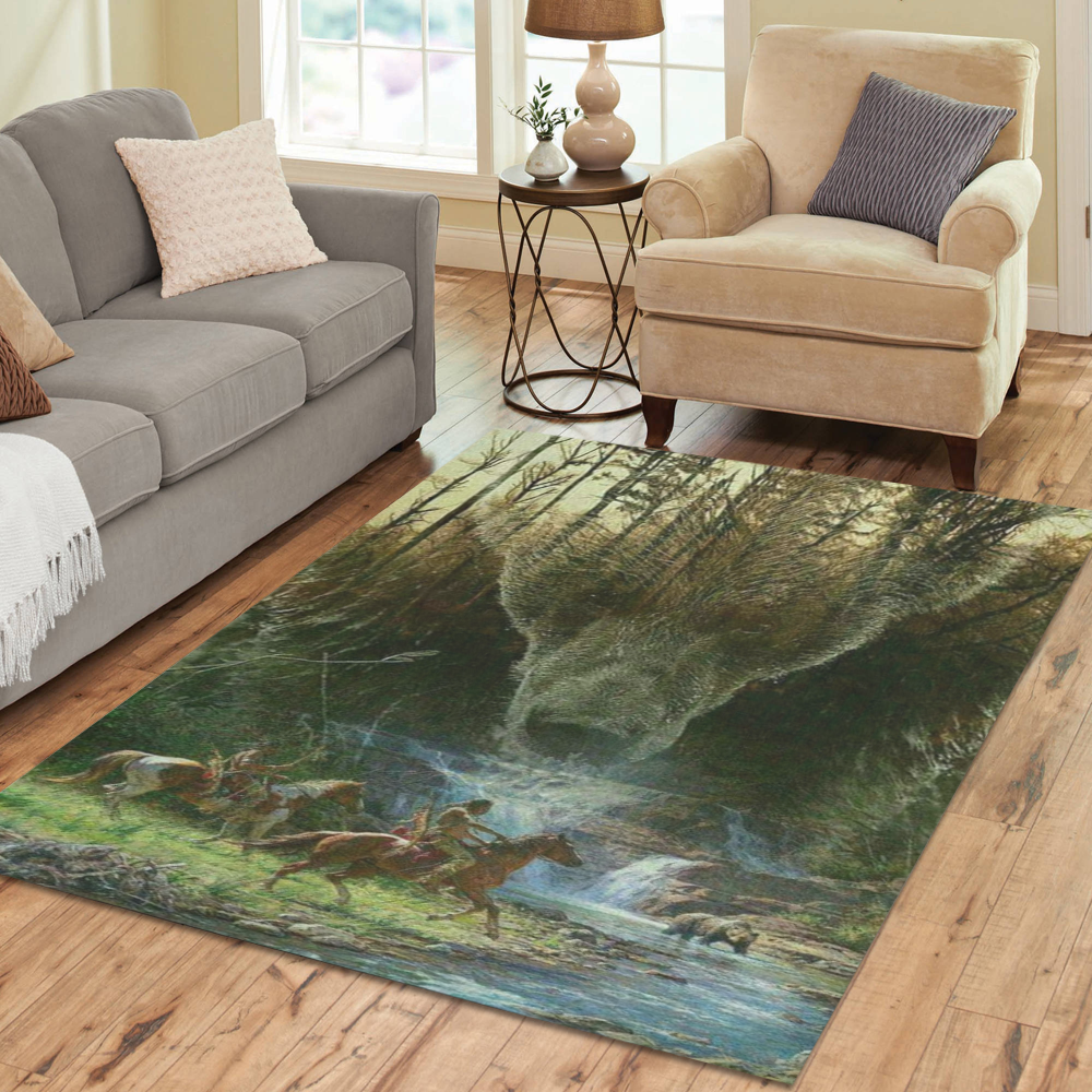 Spirit Of The Grizzly Bear Area Rug7'x5'