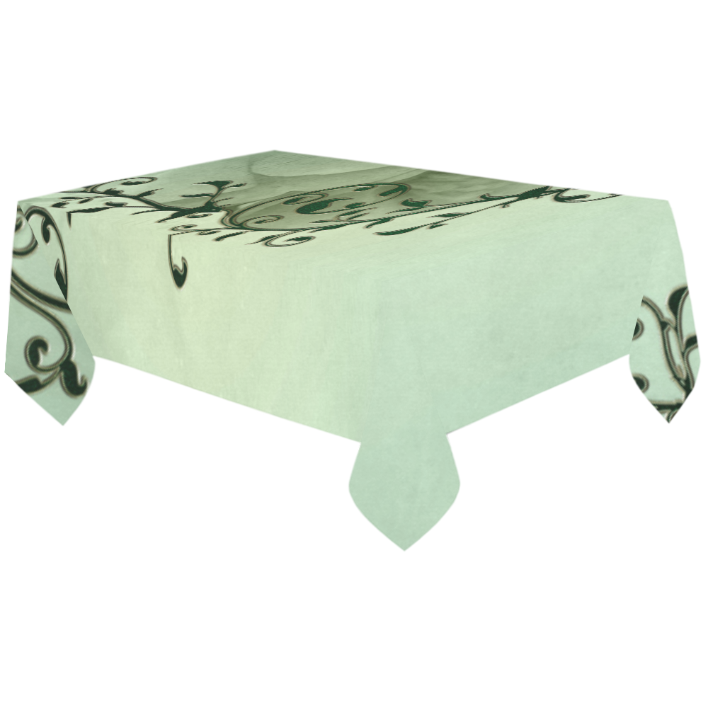 Wonderful flowers, soft green colors Cotton Linen Tablecloth 60"x120"