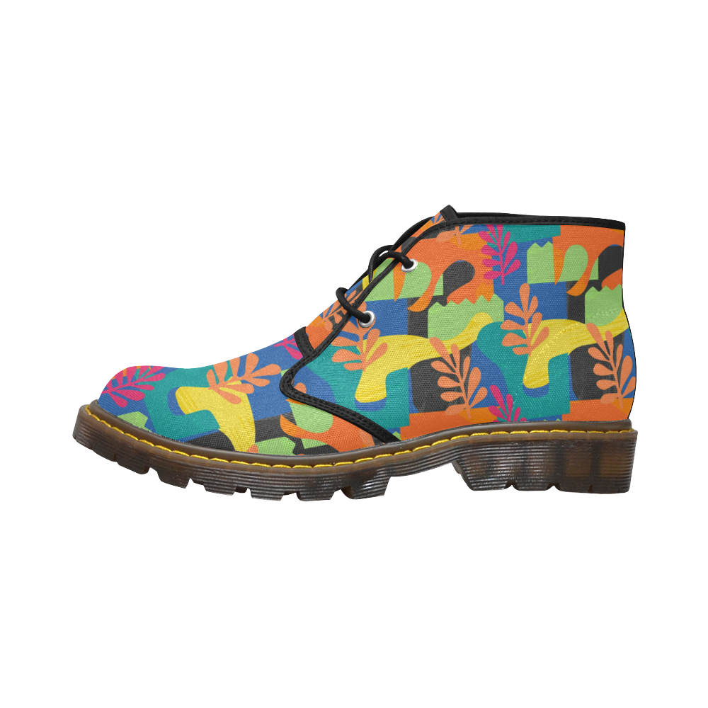 Abstract Nature Pattern Women's Canvas Chukka Boots/Large Size (Model 2402-1)