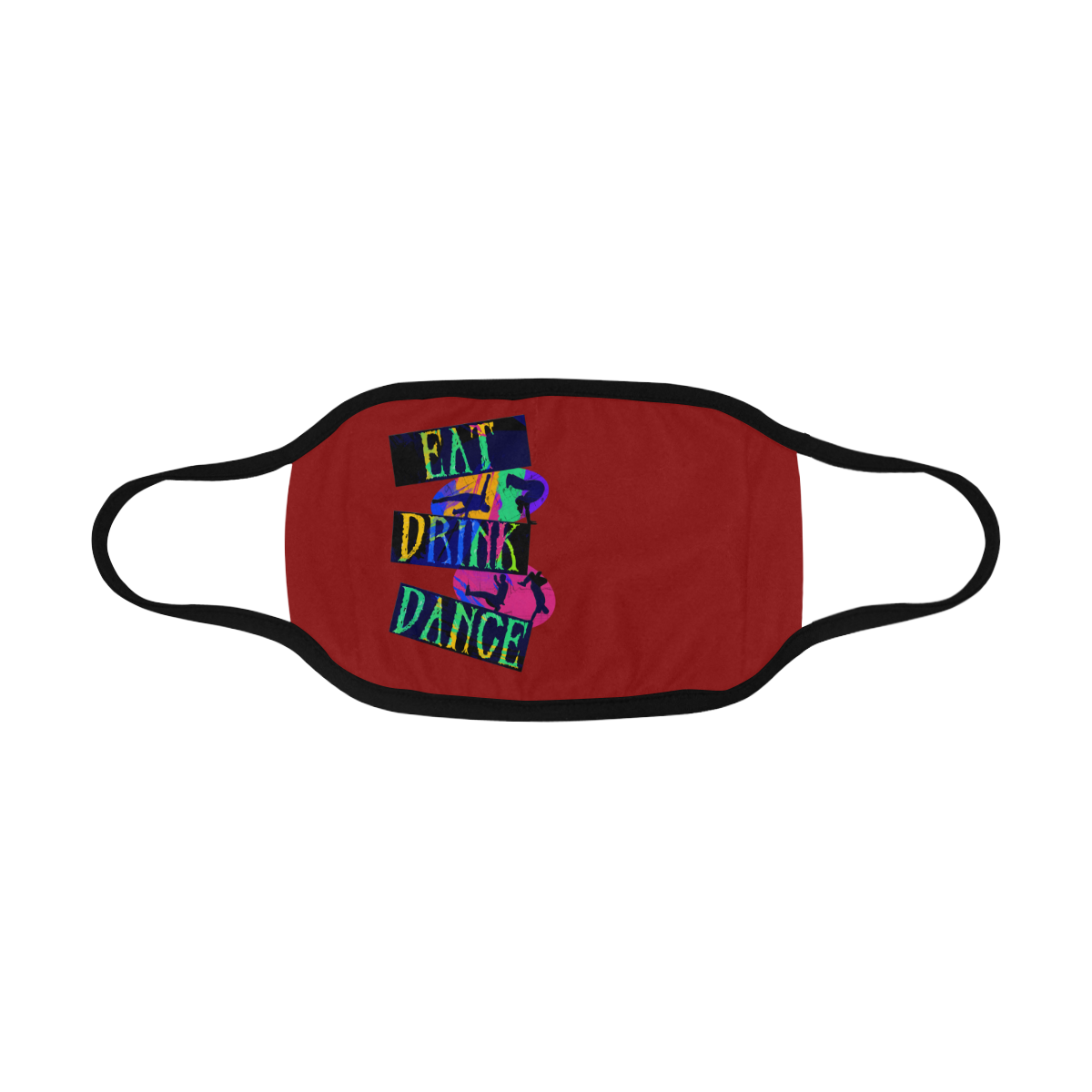 Break Dancing Colorful / Red Mouth Mask